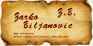 Žarko Biljanović vizit kartica